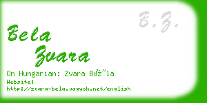 bela zvara business card